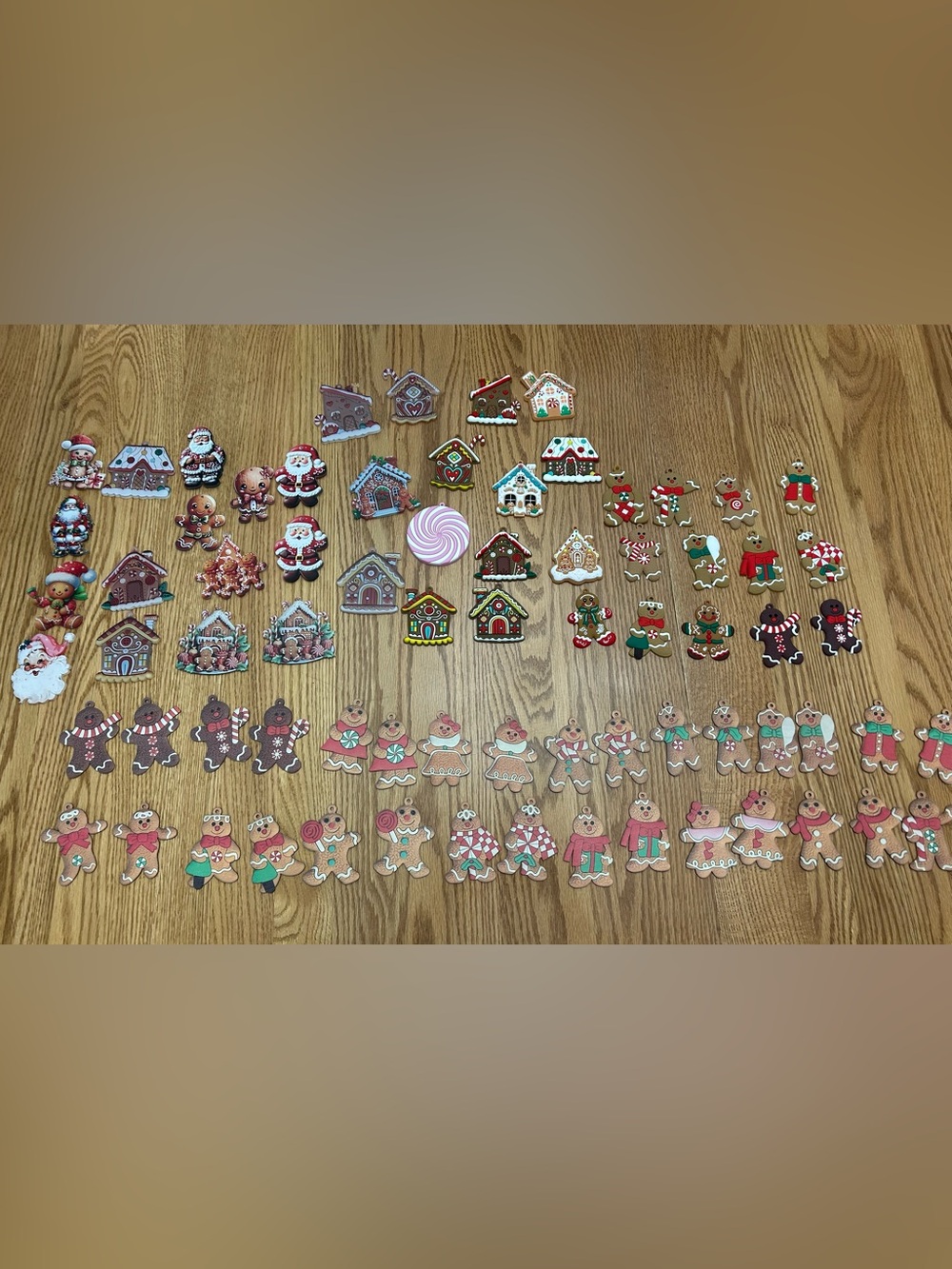 Assorted Gingerbread Holiday Ornaments Lot of 74 Ornaments
